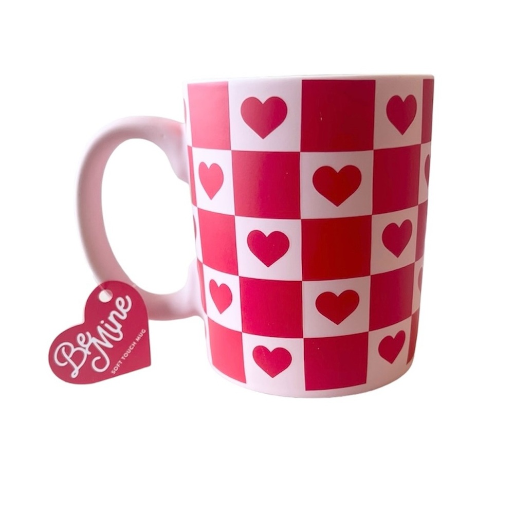 ❤️ PINK + RED Heart Soft Touch Coffee Mug NEW
